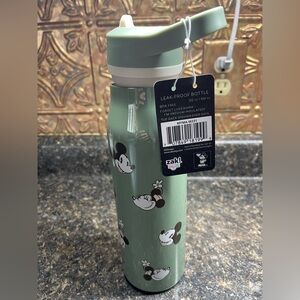 Disney-ZAK brand-Steel insulated-20oz-Water bottle-NWT-Mickey and Minnie Sage